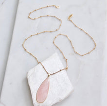 Load image into Gallery viewer, Mesa Blue Rose Quartz Long Necklace