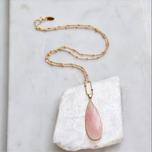 Load image into Gallery viewer, Mesa Blue Rose Quartz Long Necklace