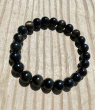 Load image into Gallery viewer, Goldsheen Obsidian Beaded Stretch Bracelet