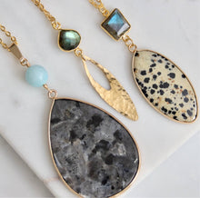 Load image into Gallery viewer, Mesa Blue Labradorite and Amazonite Long Necklace