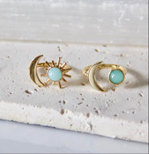 Load image into Gallery viewer, Mesa Blue Amazonite Sun and Moon Ring