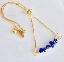 Load image into Gallery viewer, Mesa Blue Lapis Lazuli Chip Adjustable Bracelet