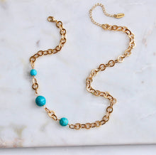 Load image into Gallery viewer, Mesa Blue Turquoise Collar Necklace
