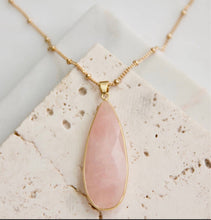 Load image into Gallery viewer, Mesa Blue Rose Quartz Long Necklace