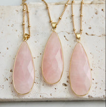 Load image into Gallery viewer, Mesa Blue Rose Quartz Long Necklace