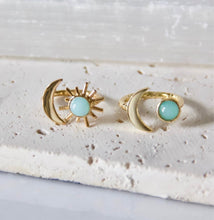 Load image into Gallery viewer, Mesa Blue Amazonite Sun and Moon Ring