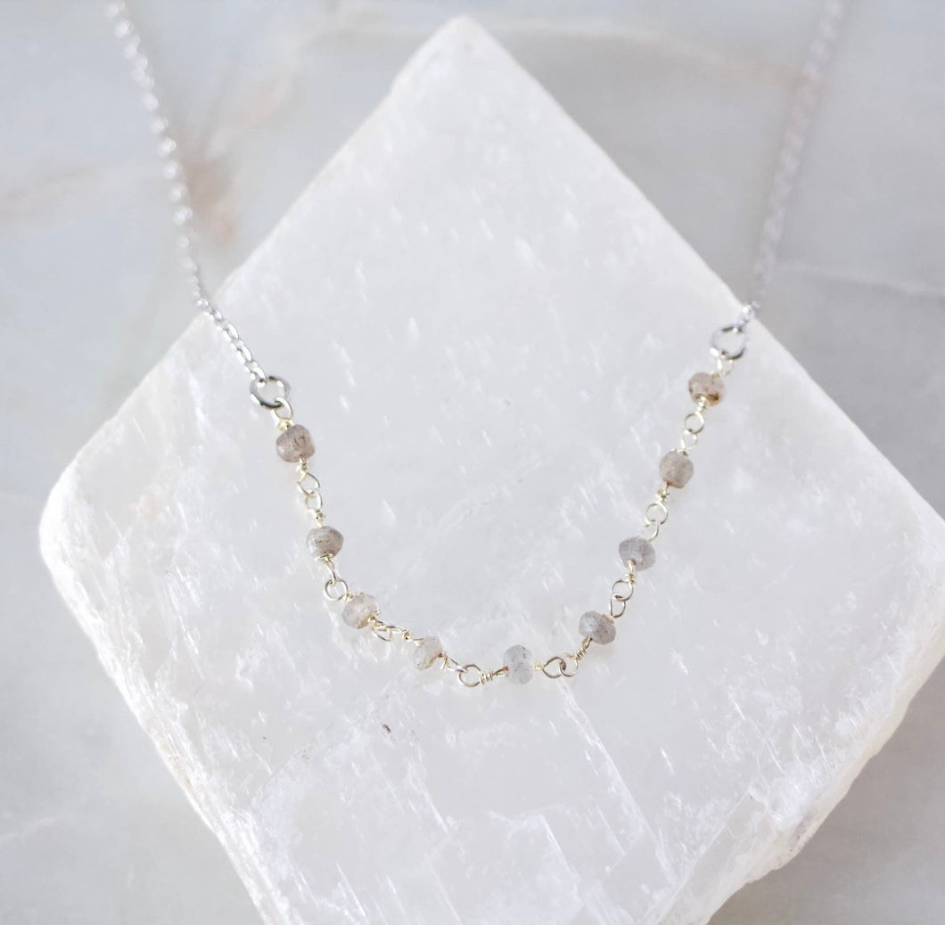 Mesa Blue Labradorite Chip Necklace
