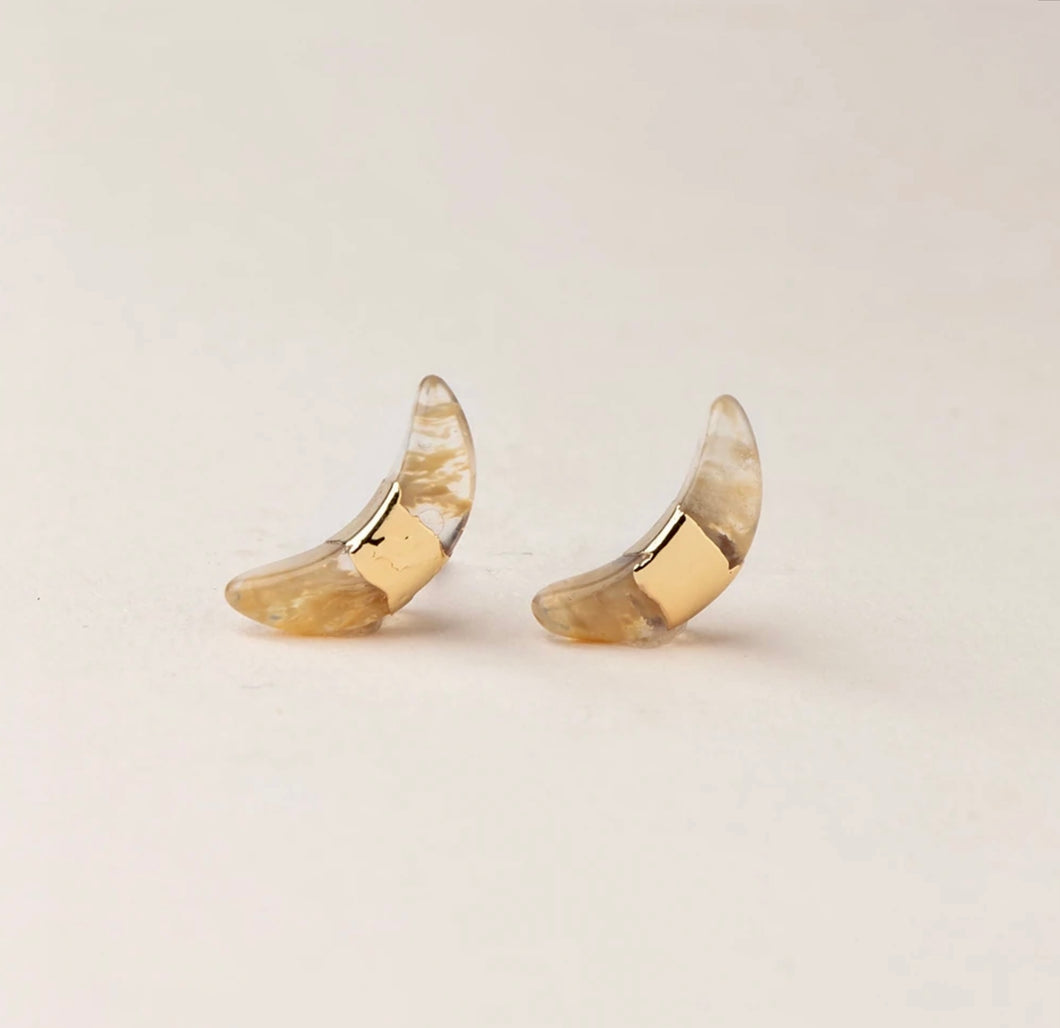 Scout Curated Wears Citrine Crescent Moon Stud Earrings