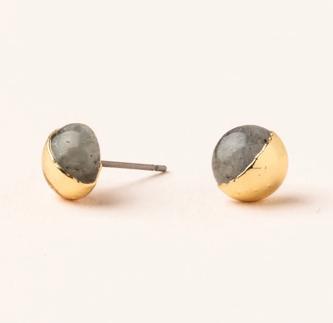 Scout Curated Wears Labradorite Dipped Stone Stud Earrings