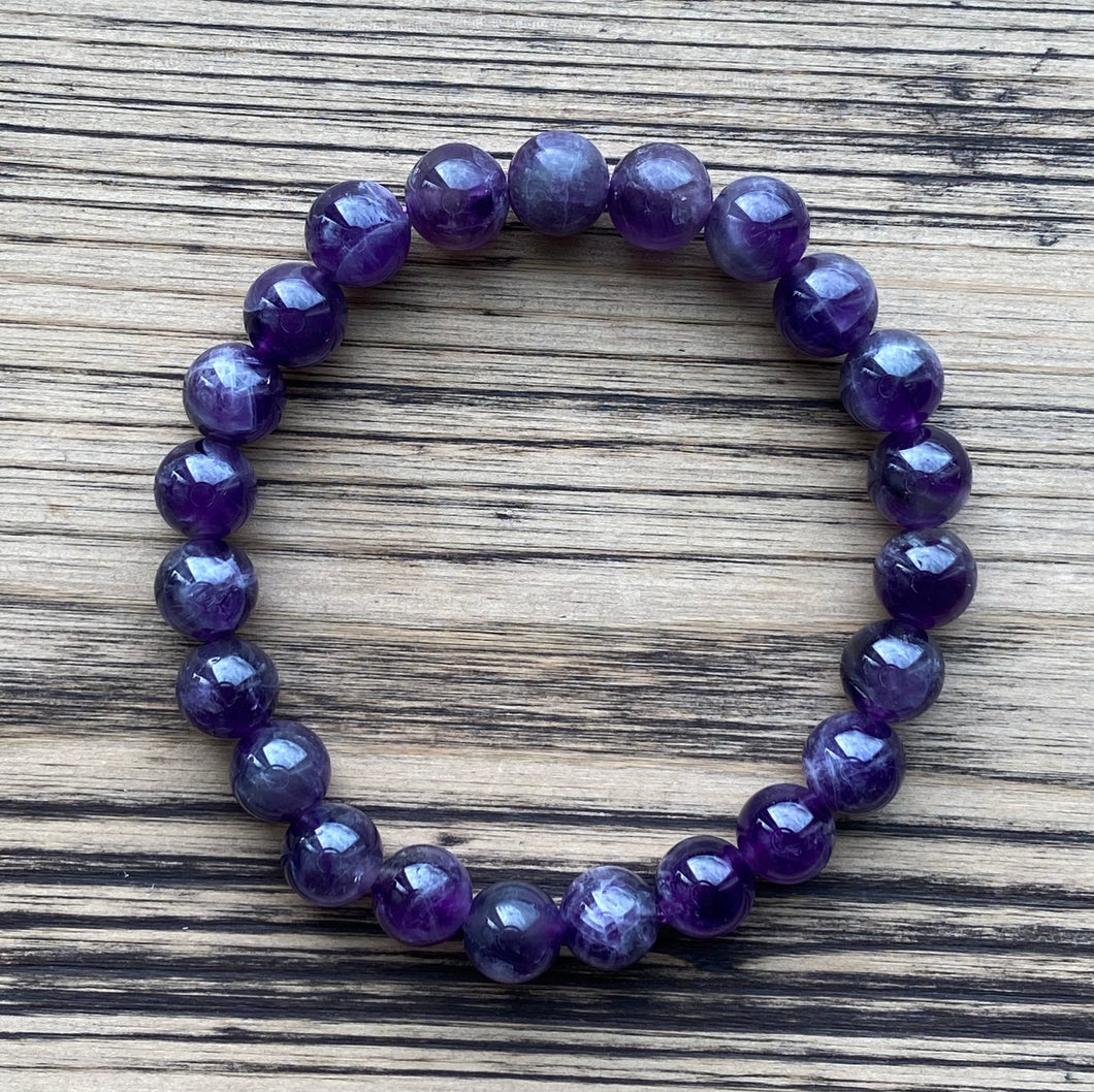 Amethyst Beaded Stretch Bracelet