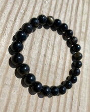 Load image into Gallery viewer, Goldsheen Obsidian Beaded Stretch Bracelet

