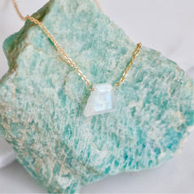 Load image into Gallery viewer, Mesa Blue Moonstone Freeform Slice Necklace
