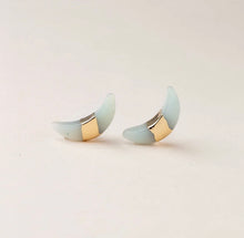 Load image into Gallery viewer, Scout Curated Wears Amazonite Crescent Moon Stud Earrings
