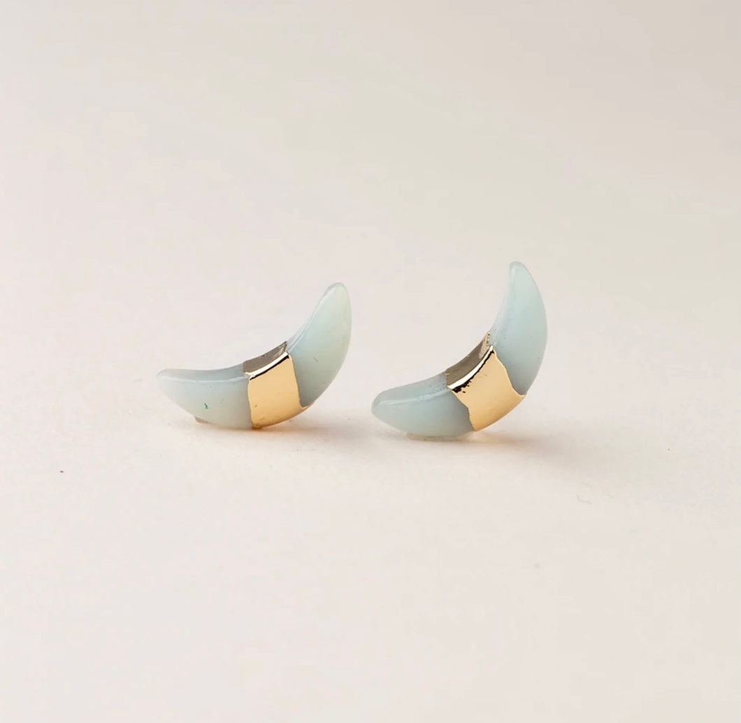 Scout Curated Wears Amazonite Crescent Moon Stud Earrings