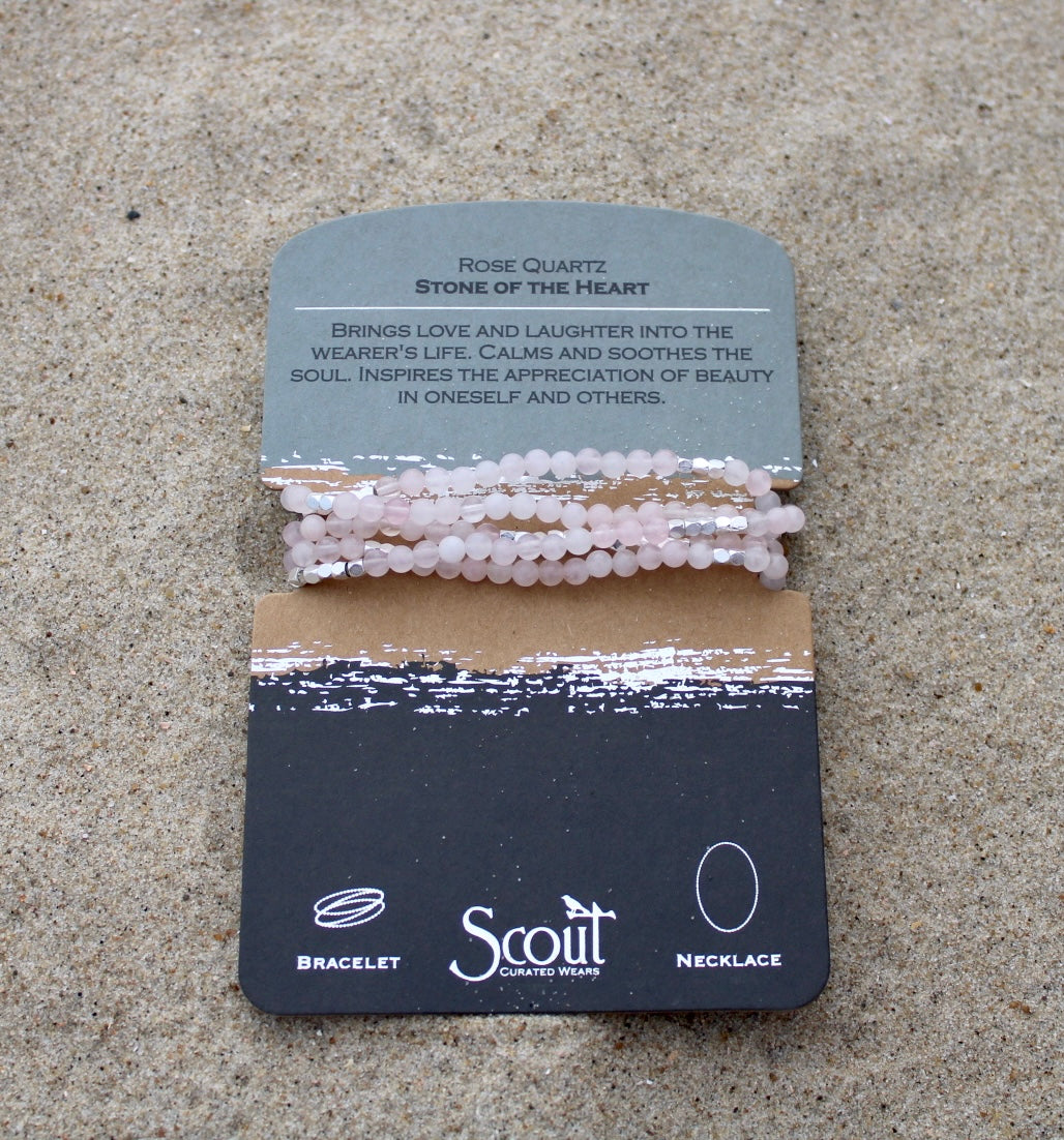 Scout Curated Wears Rose Quartz Wrap Bracelet/Necklace