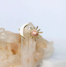 Load image into Gallery viewer, Mesa Blue Peach Moonstone Sun and Moon Ring
