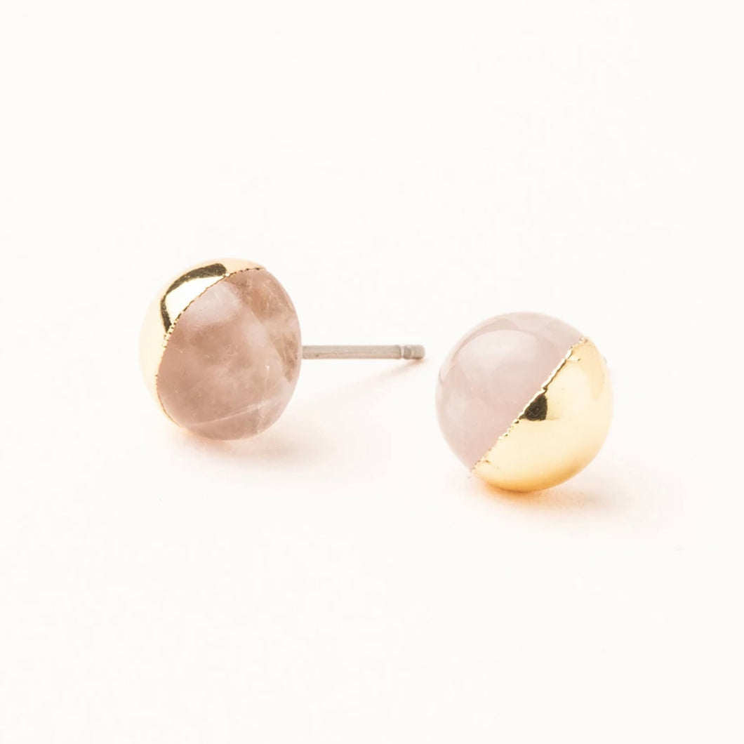 Scout Curated Wears Rose Quartz Dipped Stone Stud Earrings