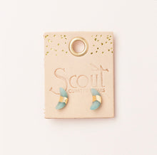 Load image into Gallery viewer, Scout Curated Wears Amazonite Crescent Moon Stud Earrings
