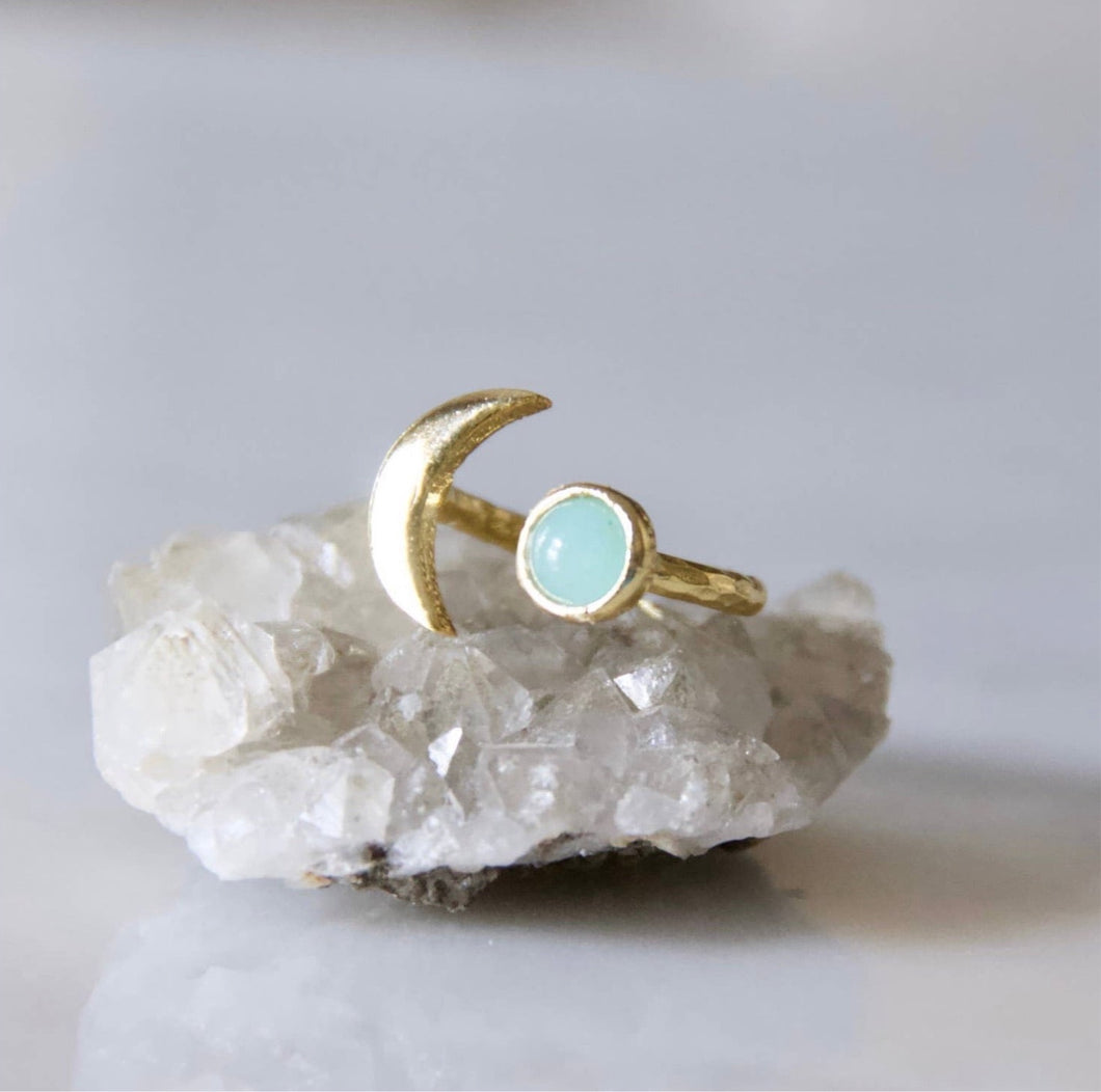 Mesa Blue Amazonite Sun and Moon Ring