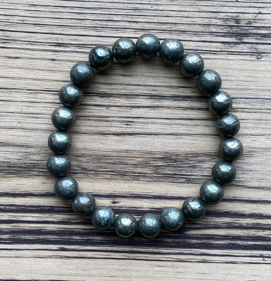 Pyrite Beaded Stretch Bracelet