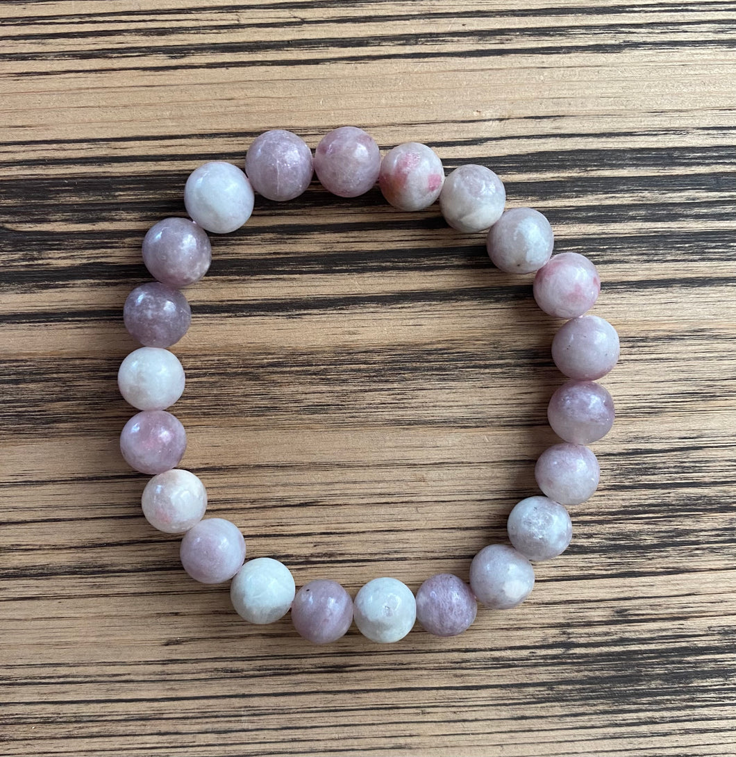 Ruby Jade Beaded Stretch Bracelet
