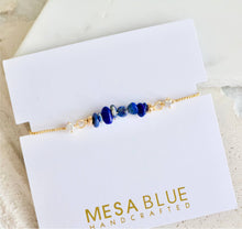 Load image into Gallery viewer, Mesa Blue Lapis Lazuli Chip Adjustable Bracelet
