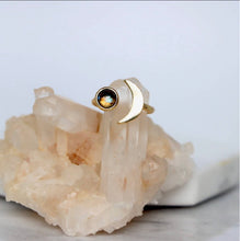 Load image into Gallery viewer, Mesa Blue Labradorite Crescent Moon Ring
