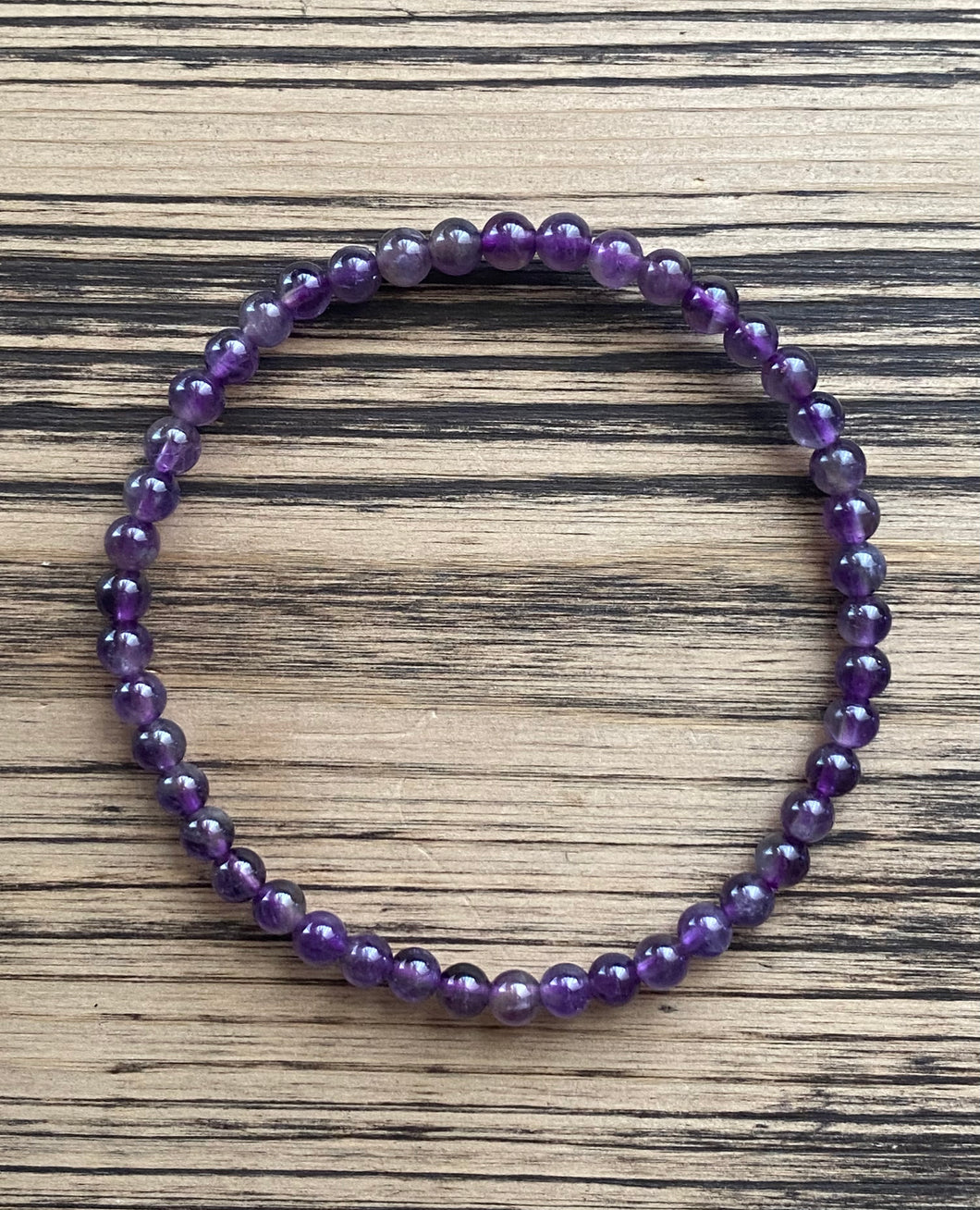 Amethyst Beaded Stretch Bracelet