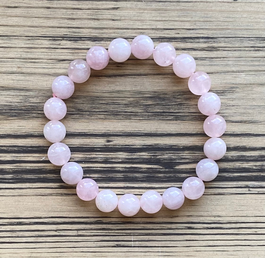 Rose Quartz Beaded Stretch Bracelet
