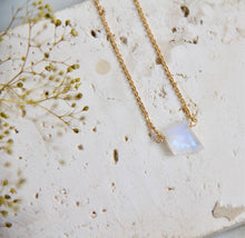 Load image into Gallery viewer, Mesa Blue Moonstone Freeform Slice Necklace
