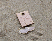 Load image into Gallery viewer, Scout Curated Wears Rose Quartz Gold Hoop Earrings
