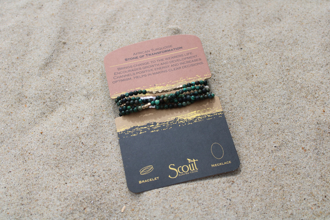 Scout Curated Wears African Turquoise Wrap Bracelet/Necklace