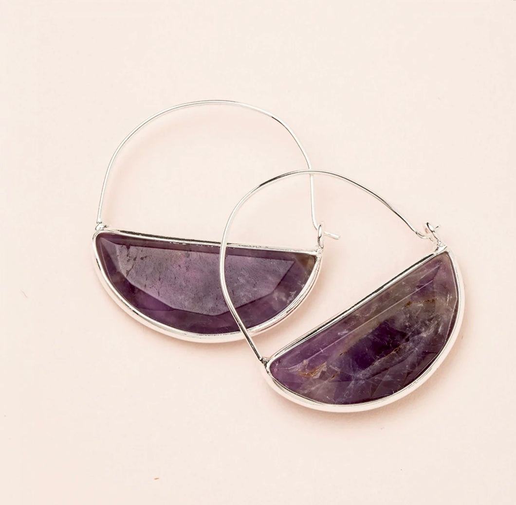 Scout Curated Wears Amethyst Silver Hoop Earrings