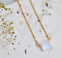 Load image into Gallery viewer, Mesa Blue Moonstone Freeform Slice Necklace
