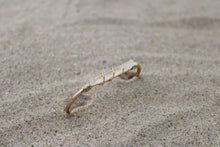 Load image into Gallery viewer, Mesa Blue Gold Wire Wrapped Quartz Cuff Bracelet
