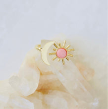 Load image into Gallery viewer, Mesa Blue Pink Coral Sun and Moon Ring
