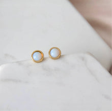 Load image into Gallery viewer, Mesa Blue Opalite Stud Earrings
