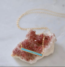 Load image into Gallery viewer, Mesa Blue Turquoise Bar Necklace
