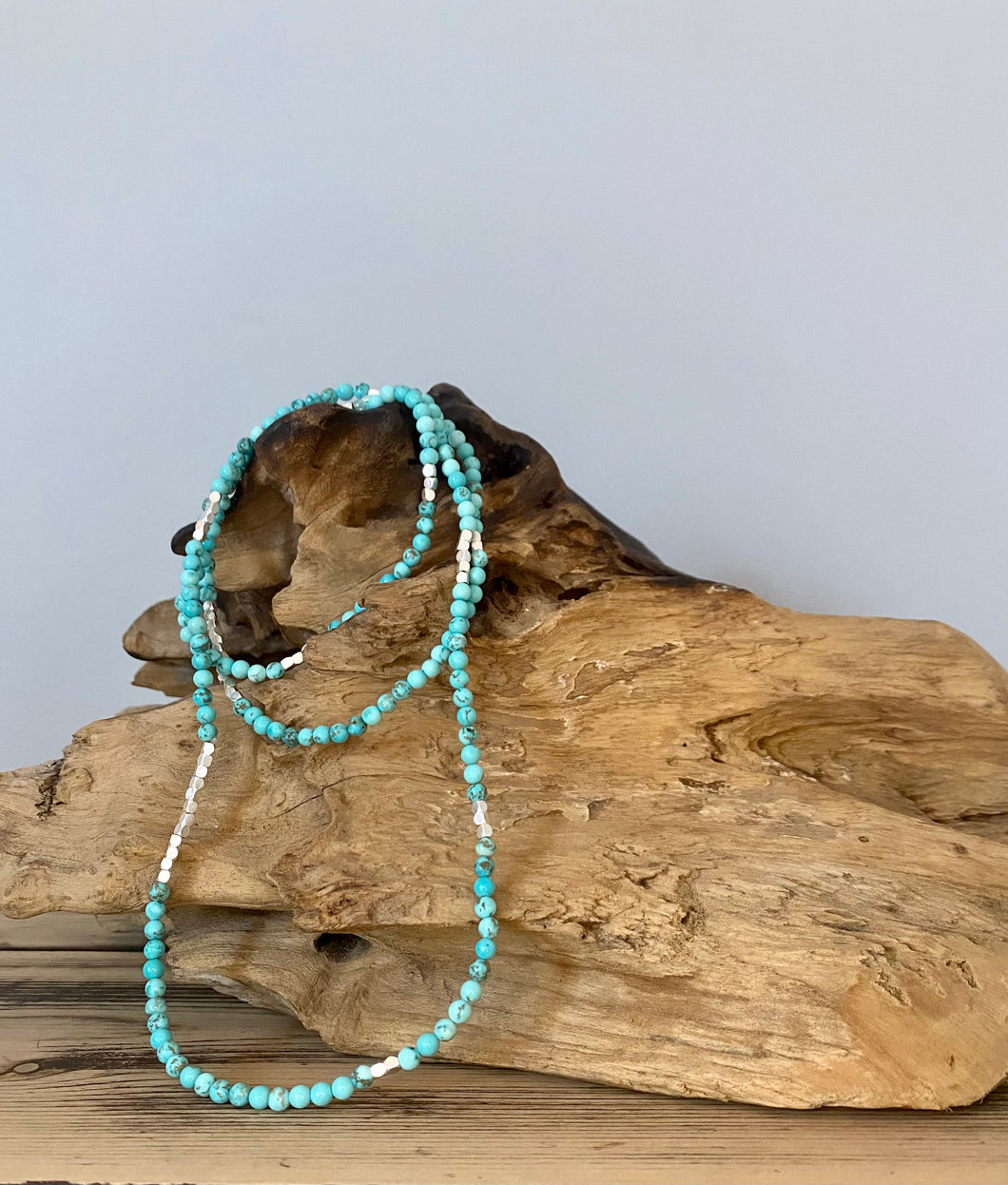 Scout Curated Wears Silver Turquoise Wrap Bracelet/Necklace