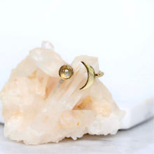Load image into Gallery viewer, Mesa Blue Labradorite Crescent Moon Ring
