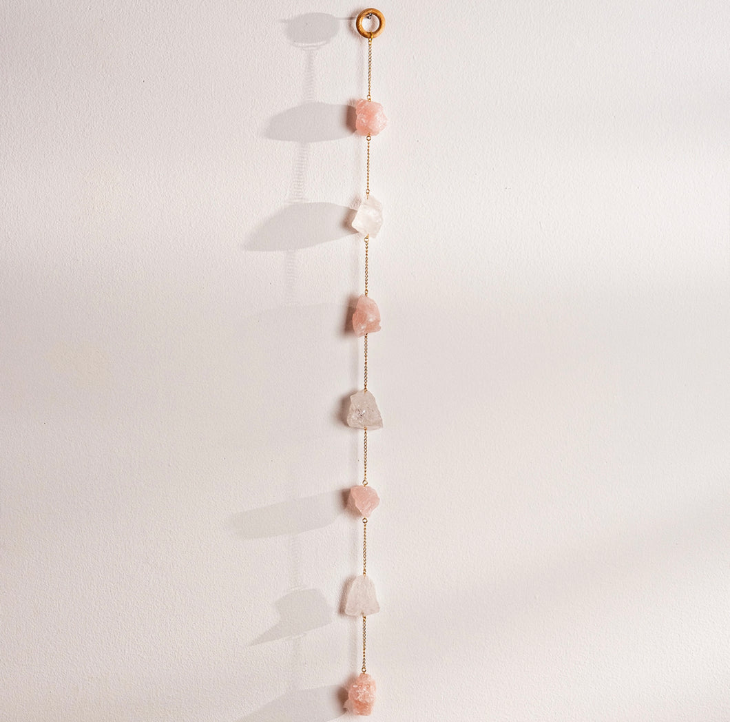 Rose Quartz Crystal 24” Wall Hang
