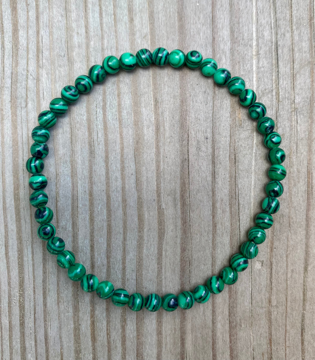 Malachite Beaded Stretch Bracelet