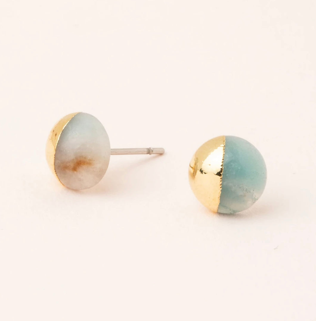 Scout Curated Wears Amazonite Dipped Stone Stud Earrings
