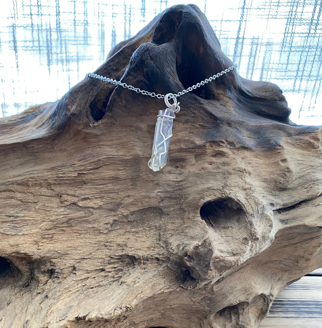Quartz Crystal Wrapped Necklace