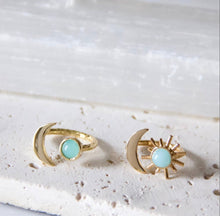 Load image into Gallery viewer, Mesa Blue Amazonite Sun and Moon Ring
