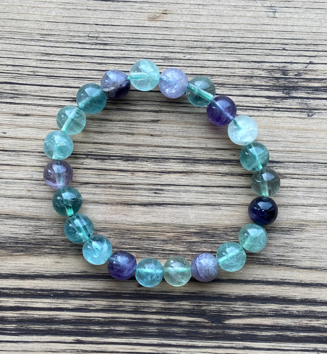 Fluorite Beaded Stretch Bracelet