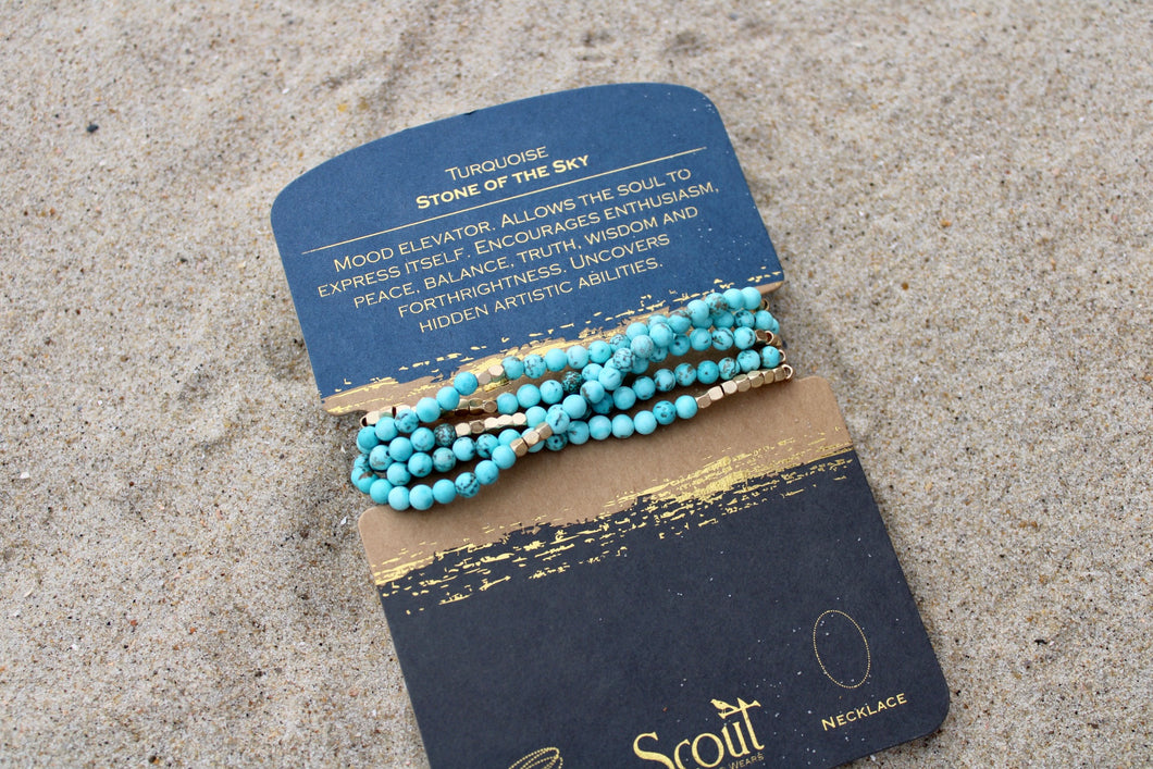 Scout Curated Wears Gold Turquoise Wrap Bracelet/Necklace