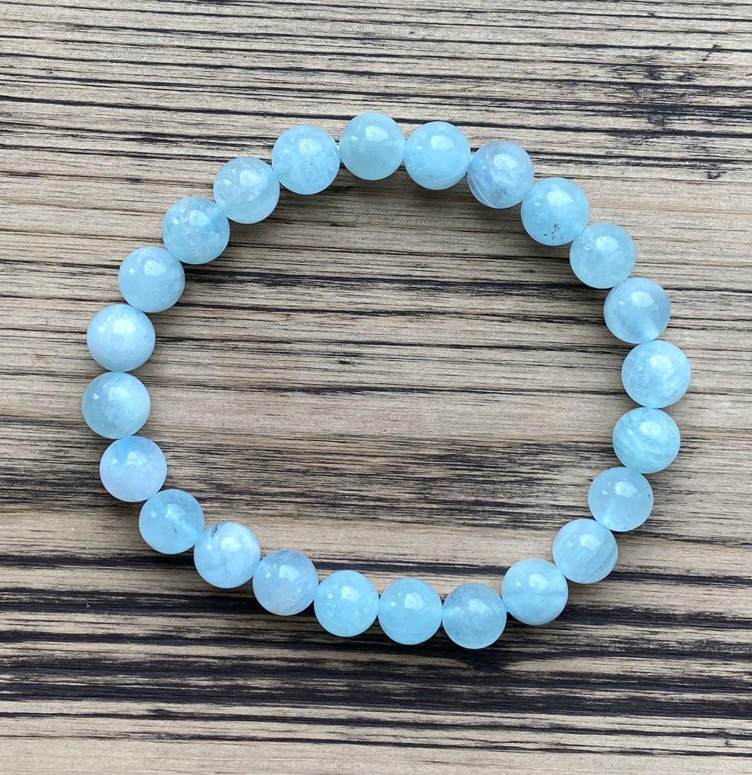 Aquamarine Beaded Stretch Bracelet