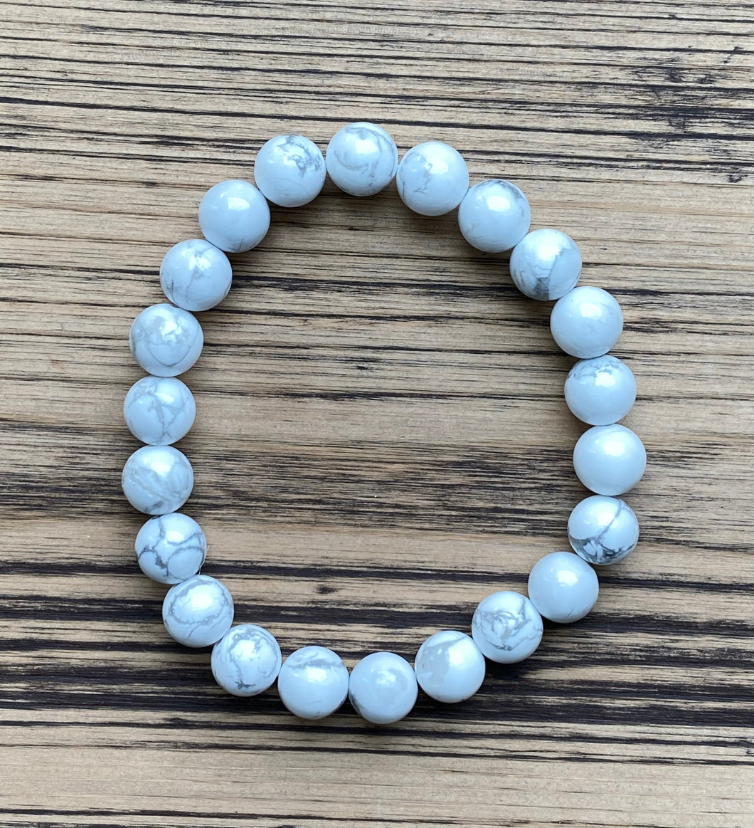 Howlite Beaded Stretch Bracelet